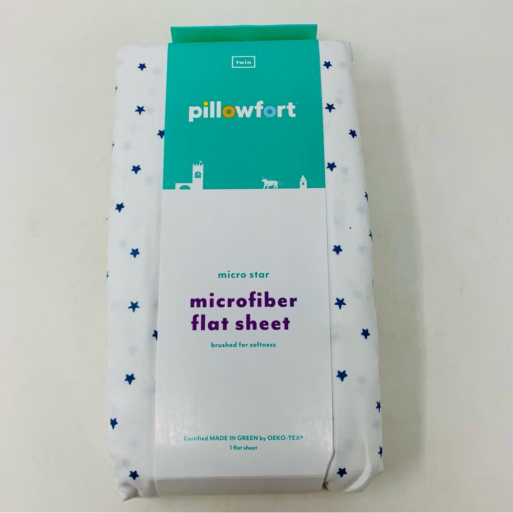 PillowFort Micro Star Microfiber Flat Sheet Size TWIN